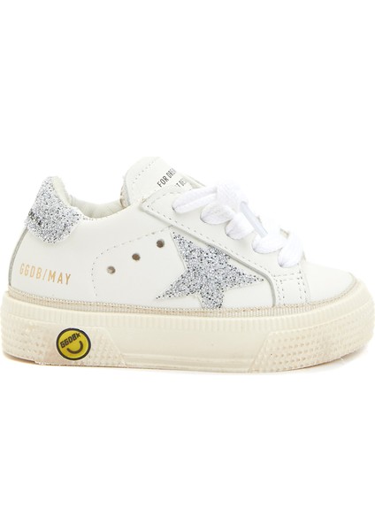 May Beyaz Kız Çocuk Deri Sneaker