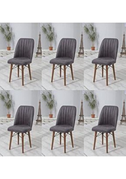 6 Kişilik Mutfak Masası Takımı, Yemek Masası Takımı, Masa Takımı- Gri modelleri