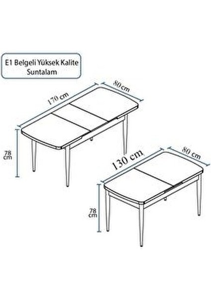 6 Kişilik Mutfak Masası Takımı, Yemek Masası Takımı, Masa Takımı- Gri fırsatları