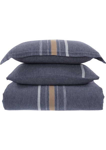 Runda Lacivert Haki Keten Nevresim Takımı