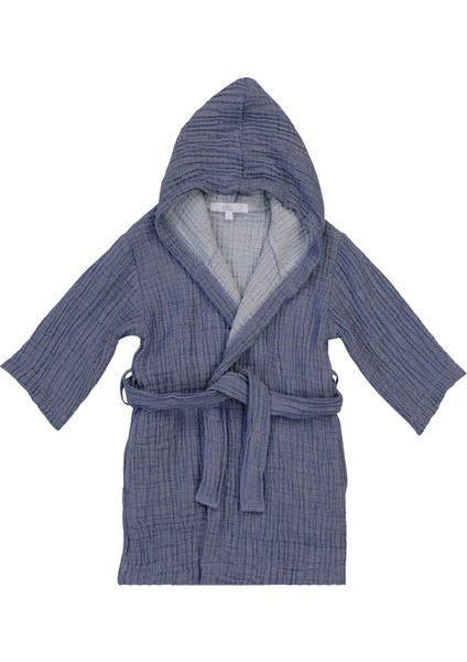 Cocoon Müslin Indigo Unisex Çocuk Bornoz