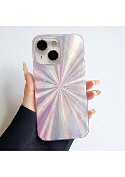 Apple iPhone 13/14 Uyumlu – Çok Renkli Yıldız Patlaması Desenli Parlak Şeffaf Silikon Kılıf Hologram modelleri
