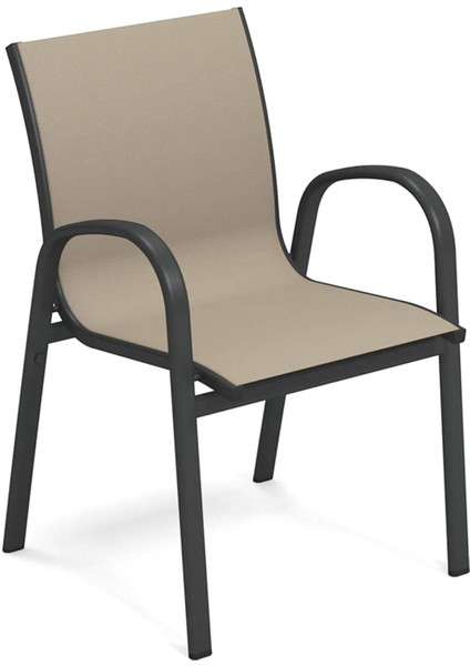 Holly Antique Iron Beige Alüminyum Kumaş Bahçe Sandalyesi