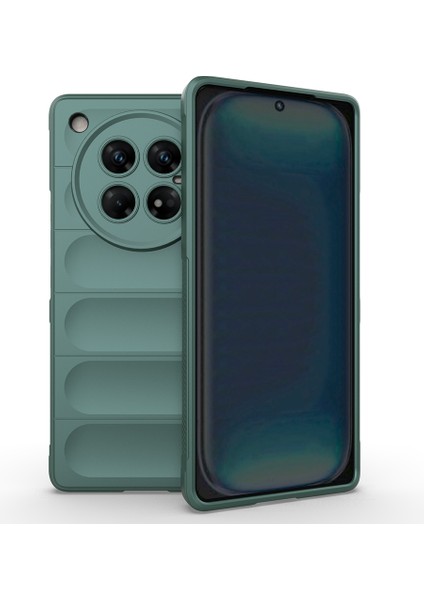 Infinix Zero 40 5g Kılıf Esnek Tpu Oyuklu Arka Yüzey Tasarımlı N7TH Etnik Silikon Kapak - Koyu Yeşil