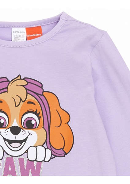 Yeni Sezon Bisiklet Yaka Paw Patrol Baskılı Kız Bebek Pijama Takım modelleri