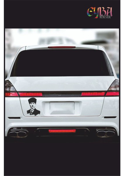 Mustafa Kemal Atatürk Sticker Silüet Araba Sticker - 20CMX15CM fiyatları