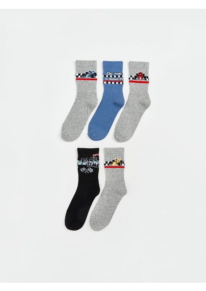 Yeni Sezon Desenli Erkek Çocuk Soket Çorap 5'li