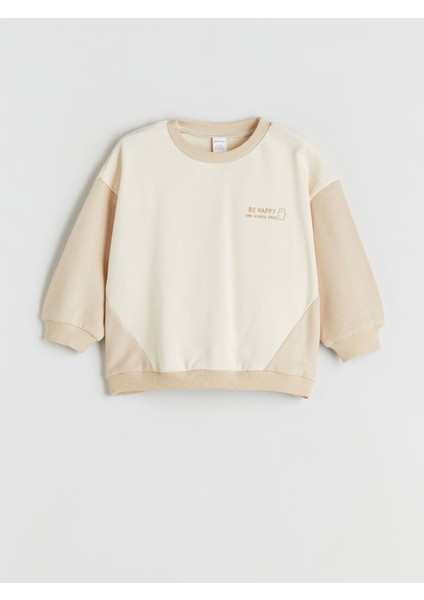 Yeni Sezon Bisiklet Yaka Baskılı Erkek Bebek Sweatshirt ve Pantolon 2'li fiyatları