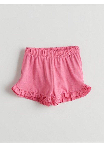 Yeni Sezon Beli Lastikli Basic Kız Bebek Şort 2'li fiyatları