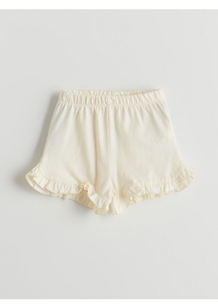 Yeni Sezon Beli Lastikli Basic Kız Bebek Şort 2'li indirimleri
