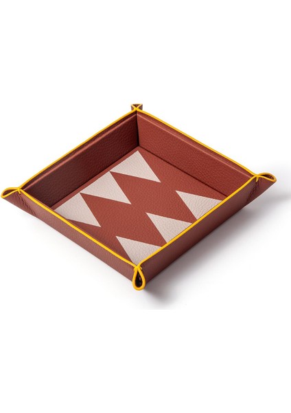Vide Poche Backgammon Kahverengi Deri Tepsi