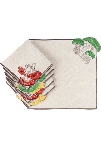 Naomi Nakışlı 6'lı Servis Peçetesi Seti