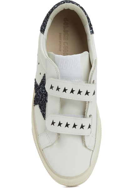 May Siyah Beyaz Unisex Çocuk Deri Sneaker fırsatları