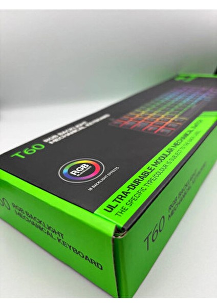 T60 Red Switch Mekanik 62 Tuş Rgb App Uygulamalı Gaming Oyuncu Klavyesi fırsatları