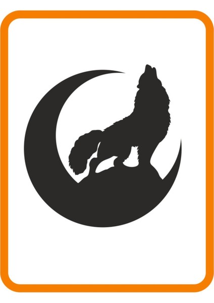 Bozkurt Hilal Oto Sticker 15X15 cm Siyah