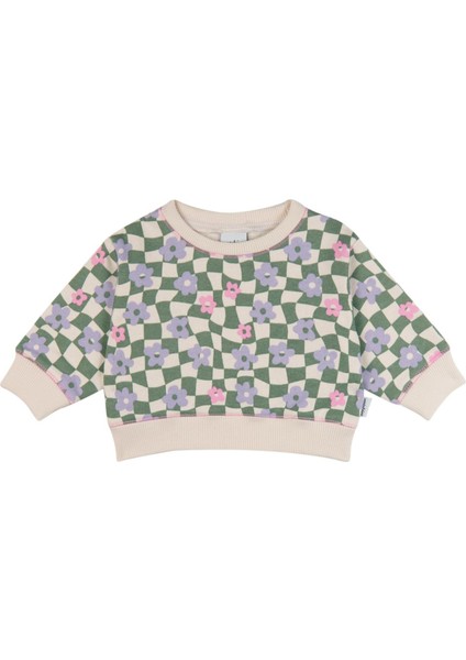 Grafik Çiçek Desenli Sweatshirt & Tayt Kız Bebek 2'li Set fiyatları