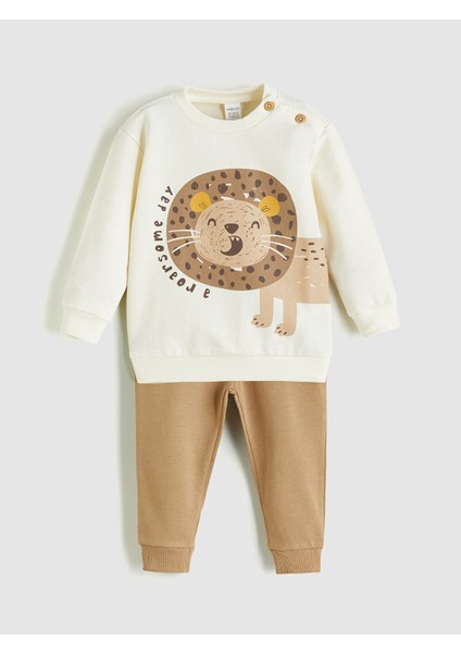 Yeni Sezon Erkek Bebek Sweatshirt ve Eşofman Alt 2'li