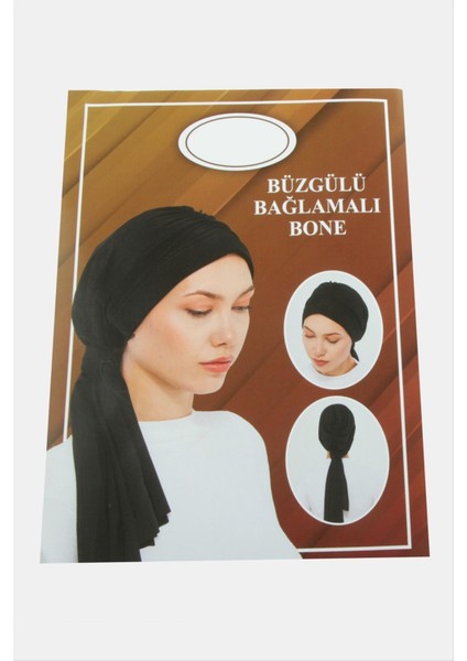 Allzey Büzgülü Bağlamalı Bone-Siyah