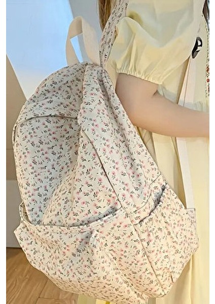 4 Bölmeli Geniş Ebatlı Desenli Kadın Sırt Çantası - Günlük Kullanım Kadın Sırt Çantası