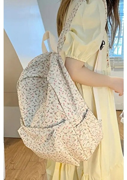 4 Bölmeli Geniş Ebatlı Desenli Kadın Sırt Çantası - Günlük Kullanım Kadın Sırt Çantası