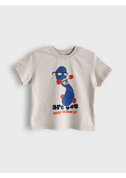 Yeni Sezon Bisiklet Yaka Baskılı Erkek Çocuk Tişört 2'li modelleri