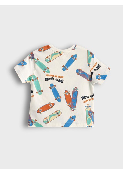 Yeni Sezon Bisiklet Yaka Baskılı Erkek Çocuk Tişört 2'li fırsatları