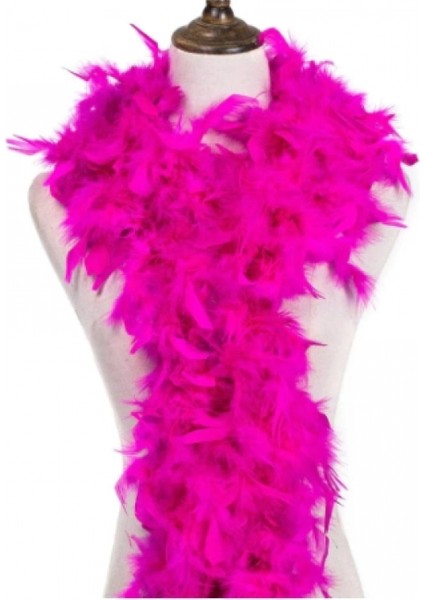 Fuşya Renk Kabarık Tüylü Otriş Boa Gerçek Tüy Dekorasyon 180 cm (4887) modelleri