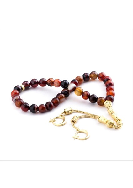 Ds-Derin Akik Doğaltaş Tesbih 8 Mm-Kahverengi