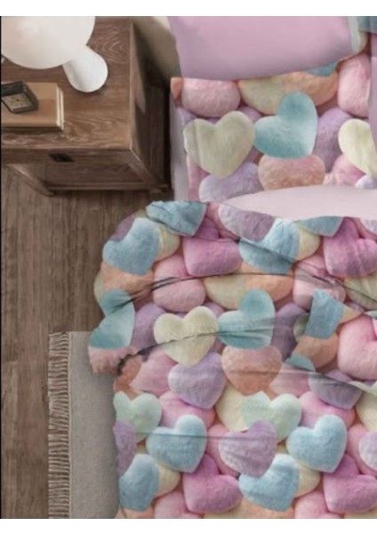 %100 Pamuk 3D Kalp Desenli Nevresim Takımı – Yumuşak Dokusu ile Şıklık fiyatları