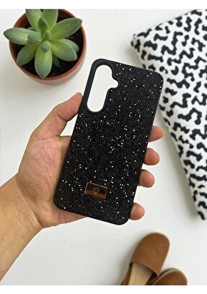 Samsung S24 Fe Uyumlu – Siyah Taşlı Işıltılı Yumuşak Silikon Kılıf, Darbeye Karşı Dayanıklı Kapak fiyatları