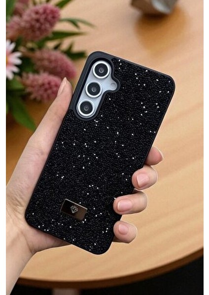 Samsung S24 Fe Uyumlu – Siyah Taşlı Işıltılı Yumuşak Silikon Kılıf, Darbeye Karşı Dayanıklı Kapak modelleri