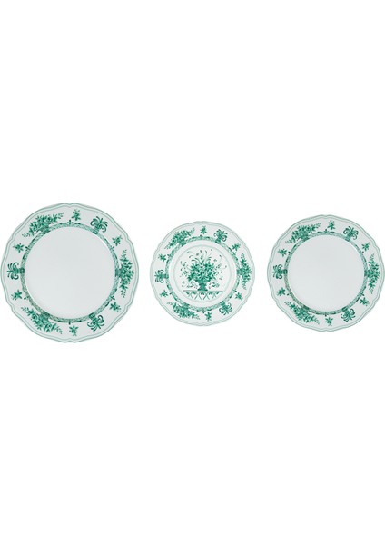 Neos Anthiros Yeşil Porselen 18 Parça 6 Kişilik Yemek Takımı