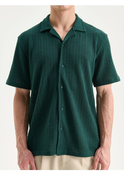Yeni Sezon Regular Fit Resort Yaka Kısa Kollu Erkek Gömlek modelleri