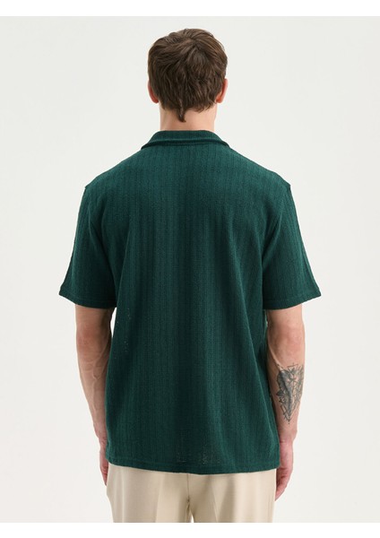 Yeni Sezon Regular Fit Resort Yaka Kısa Kollu Erkek Gömlek fırsatları