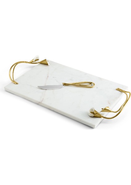 Calla Lily Mermer 2 Parça Peynir Tabak ve Bıçak Seti modelleri