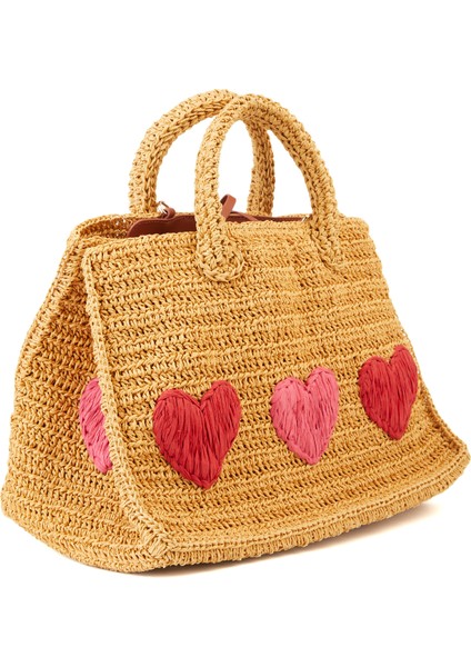 Terra In Love Tote Naturel Kadın Rafya Çanta modelleri