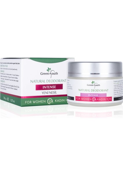 İNTENSE %100 Doğal Kadın Deodorantı ve Ter Kokusu Önleyici , Leke Bırakmayan ,Ferah Kokulu,Natural, Alüminyumsuz ve Alkölsüz.