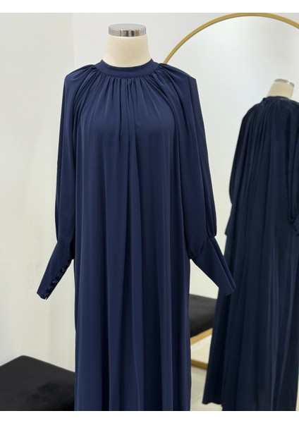 Lacivert Reglan Kol Büzgülü Elbise 5072 indirimleri