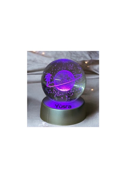 Isimli Cam Küre - Satürn Küre Hediyelik