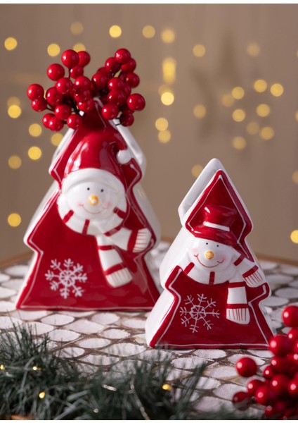 Dekoratif Yılbaşı Ağacı Obje Vazo 13X9X19 cm modelleri