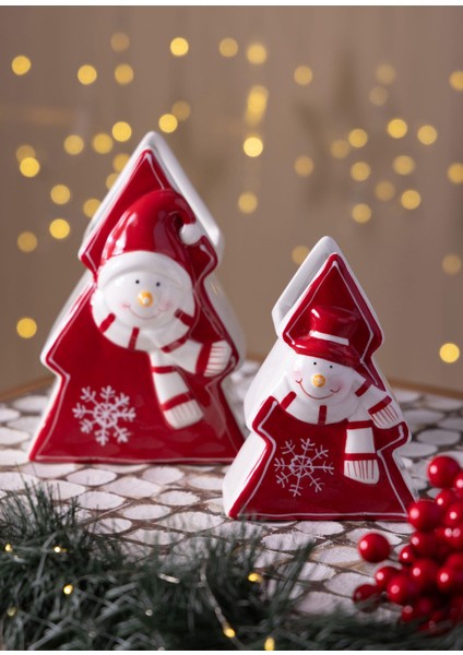 Dekoratif Yılbaşı Ağacı Obje Vazo 13X9X19 cm fırsatları