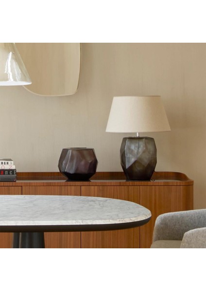 Asimetrik Khaki 2'li Cam Vazo modelleri