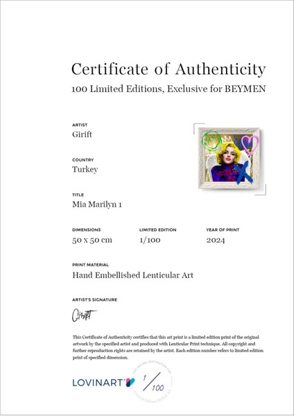 Mia Marilyn 1 By Girift Lenticular Efektli Tablo fırsatları