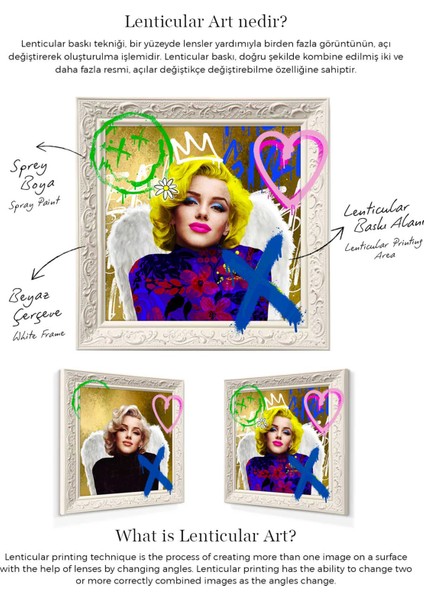 Mia Marilyn 1 By Girift Lenticular Efektli Tablo indirimleri