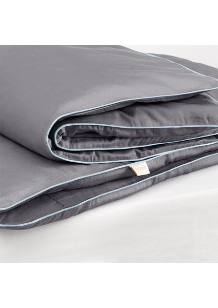 Bebek Mavi Biyeli Gri Saten Çift Kişilik Nevresim Takımı fırsatları