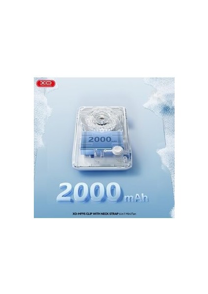 6in1 Taşınabilir Mini Fan – 2000MAH, Klipsli, 9 Saat Çalışma, 3 Hız Modu, Katlanabilir, MF95