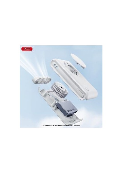 6in1 Taşınabilir Mini Fan – 2000MAH, Klipsli, 9 Saat Çalışma, 3 Hız Modu, Katlanabilir, MF95