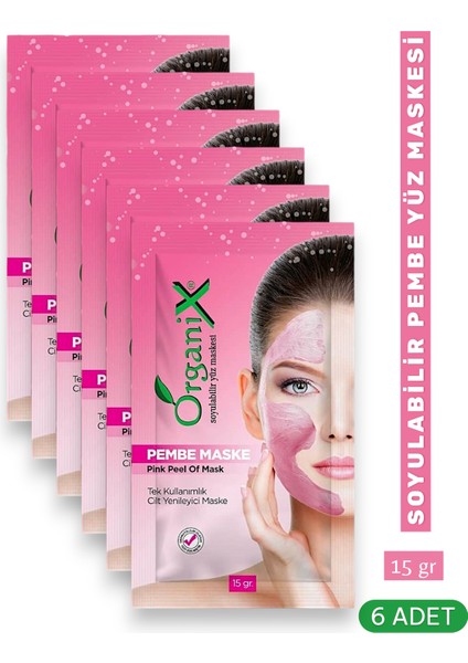 Tek Kullanımlık Pembe Soyulabilir Yüz Maskesi - Derinlemesine Temizlik & Yoğun Nem 15 ml (6 Adet) modelleri