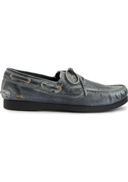 Siyah Unisex Deri Loafer