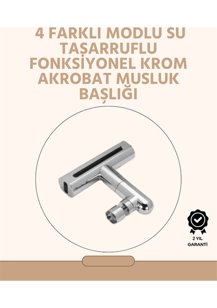 Allzey 360° Dönüşlü Su Akışı Başlığı | 4'ü 1 Arada Kullanım